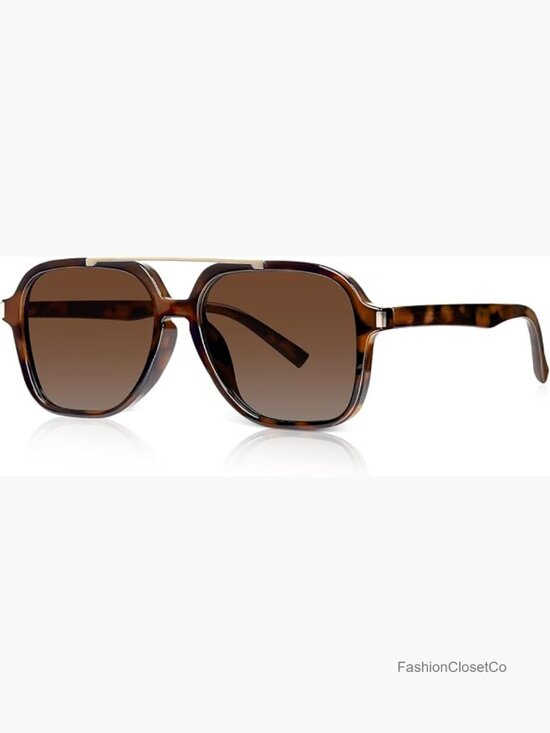 Accessories - Oversized Retro Aviator Sunglasses Square Vintage 90s UV Protection Lightweight